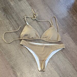 Khaki Textured Bikini